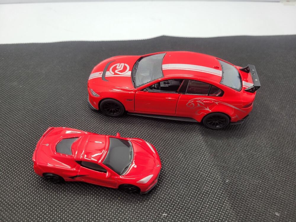 Kinsmart Jaguar XE SV Project 8 Red Diecast Car 1:38 Pull Back Toy Lot 2